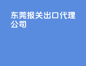 东莞报关出口代理公司