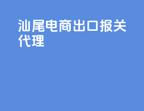 汕尾电商出口报关代理