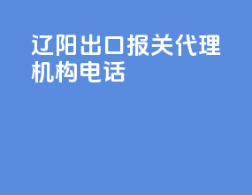 辽阳出口报关代理机构电话