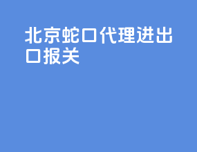 北京蛇口代理进出口报关