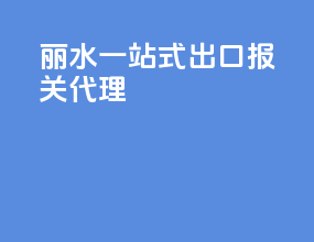 丽水一站式出口报关代理