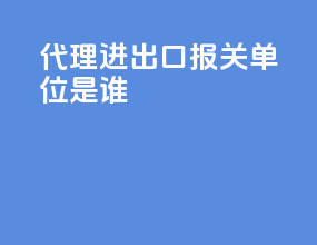代理进出口报关单位是谁