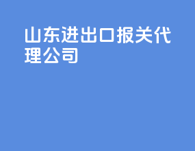 山东进出口报关代理公司