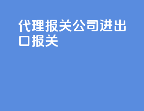 代理报关公司进出口报关