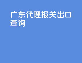 广东代理报关出口查询