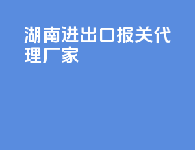 湖南进出口报关代理厂家