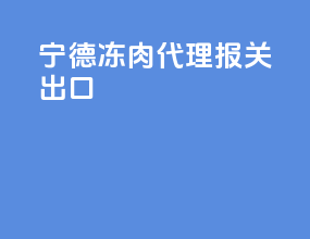 宁德冻肉代理报关出口