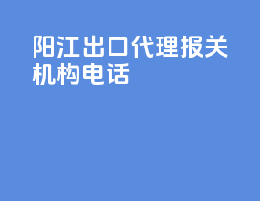 阳江出口代理报关机构电话