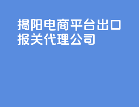 揭阳电商平台出口报关代理公司