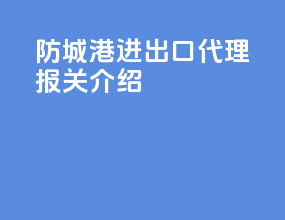 防城港进出口代理报关介绍