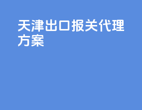 天津出口报关代理方案
