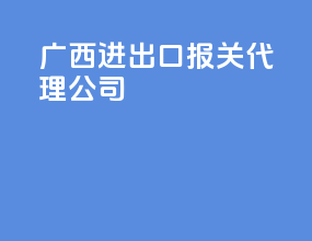 广西进出口报关代理公司