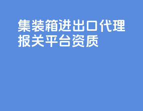 集装箱进出口代理报关平台资质