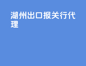 湖州出口报关行代理