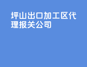 坪山出口加工区代理报关公司