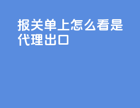 报关单上怎么看是代理出口