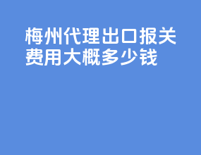 梅州代理出口报关费用大概多少钱