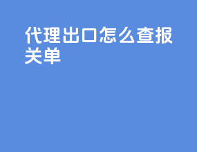 代理出口怎么查报关单