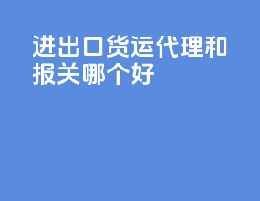 进出口货运代理和报关哪个好