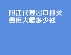 阳江代理出口报关费用大概多少钱