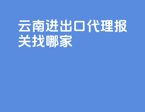 云南进出口代理报关找哪家
