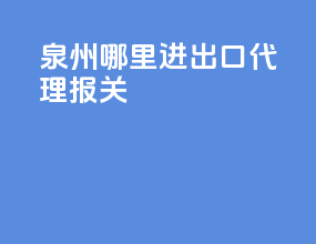 泉州哪里进出口代理报关