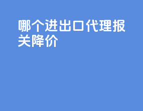 哪个进出口代理报关降价