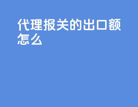 代理报关的出口额怎么
