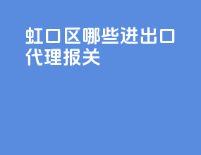 虹口区哪些进出口代理报关