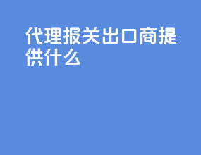代理报关出口商提供什么