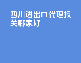 四川进出口代理报关哪家好