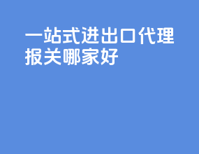 一站式进出口代理报关哪家好