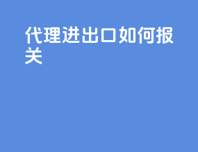 代理进出口如何报关