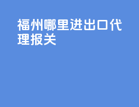 福州哪里进出口代理报关
