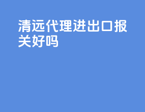 清远代理进出口报关好吗
