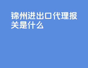 锦州进出口代理报关是什么