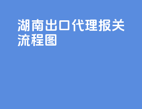湖南出口代理报关流程图