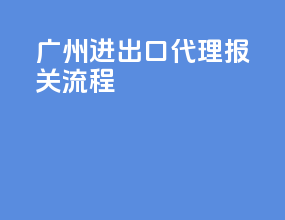 广州进出口代理报关流程