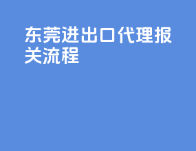 东莞进出口代理报关流程