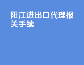 阳江进出口代理报关手续