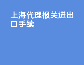 上海代理报关进出口手续