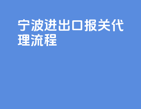 宁波进出口报关代理流程
