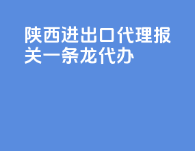 陕西进出口代理报关一条龙代办