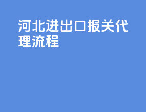 河北进出口报关代理流程