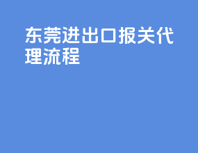 东莞进出口报关代理流程