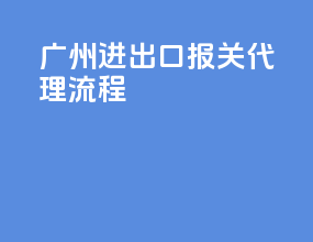 广州进出口报关代理流程