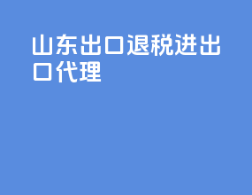 山东出口退税进出口代理