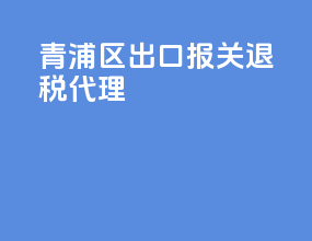 青浦区出口报关退税代理