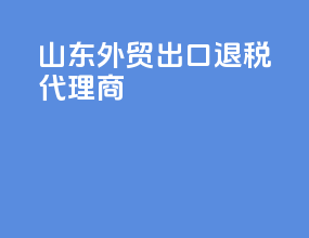 山东外贸出口退税代理商