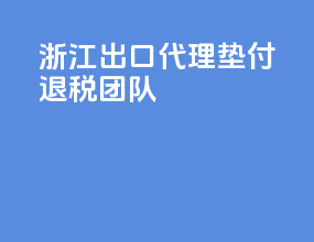 浙江出口代理垫付退税团队
